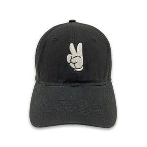 EMBROIDERED HAT Mickey Mouse Peace | Magic Kingdom Cap Unstructured Adult Unisex cap