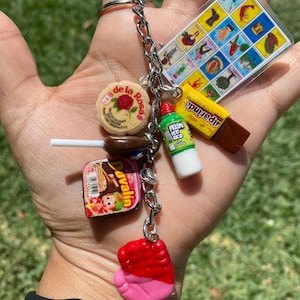 Porte-clés Dulces -6 breloques et carte Loteria