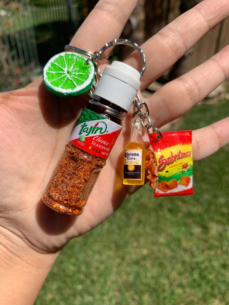 Tajín with beer and chips Keychain Etsy