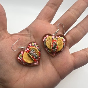 Heart tacos earrings