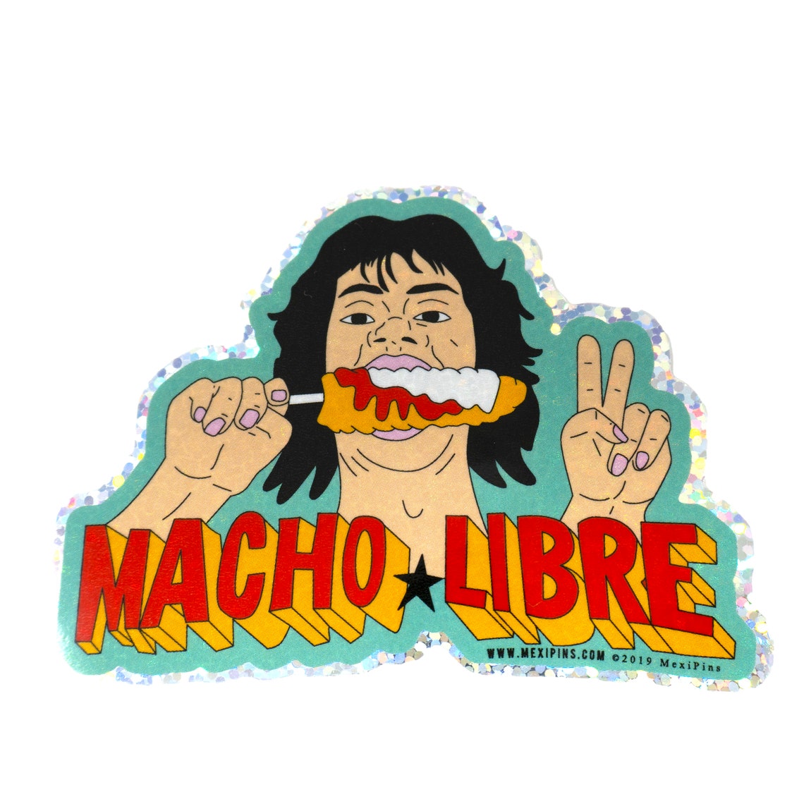 Nacho Libre El Esqueleto Holographic Sticker Etsy