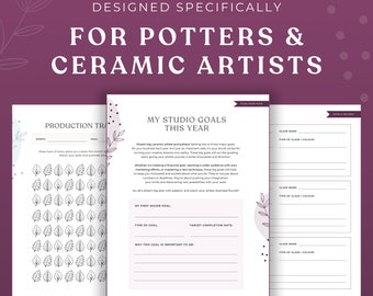 Business Planner for Potters and Ceramic Artists | Printable Workbook and Journal