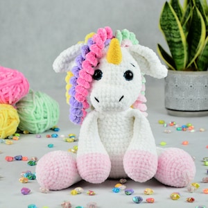 Rainbow unicorn, the perfect gift! Crochet Unicorn Plush Toy.