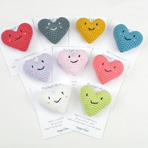 Crochet pocket hug heart, your squeezy pal