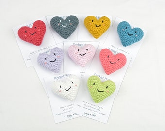 Crochet pocket hug heart, your squeezy pal