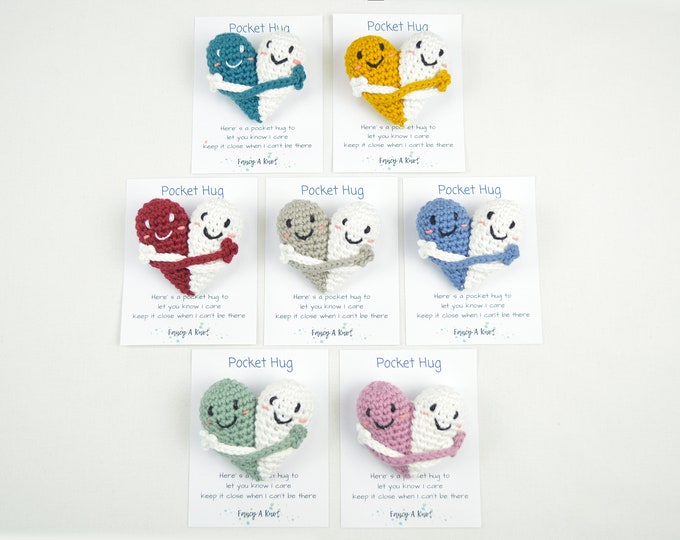 Pocket Hug Pocket Heart Crochet Gift Thinking of You Miss You