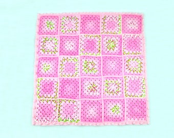 Floral granny square crochet baby blanket