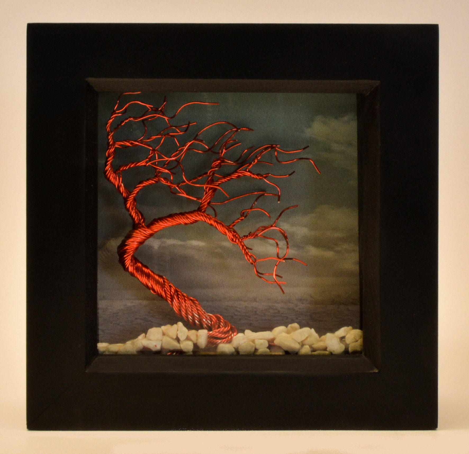 Copper Wire Tree Framed Wire Tree Sculpture Framed Art Etsy