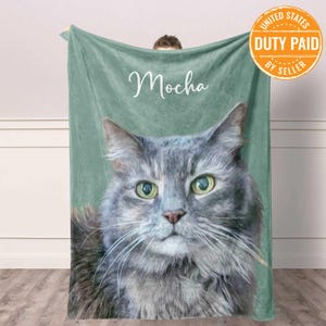 Manta personalizada con foto de mascota: Regalo personalizado de forro polar para mamás de perros/gatos