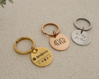 Personalized Song Code Keychain: Stainless Steel Music Gift
