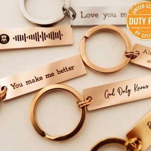 Personalized Keychain Song Code Gift Anniversary Our Song Code Gift Keychains Customized Birthday Gift Personalized Song Gift for Him Custom