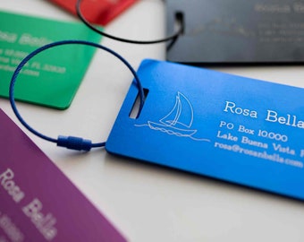 Personalized Metal Luggage Tag: Engraved Travel Bag ID
