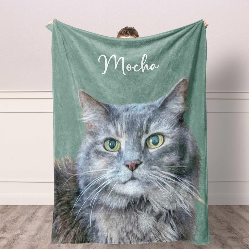 Pet Memorial Blanket with Photo, Custom Dog or Cat Loss Gift, Personalized Sympathy Throw image 11