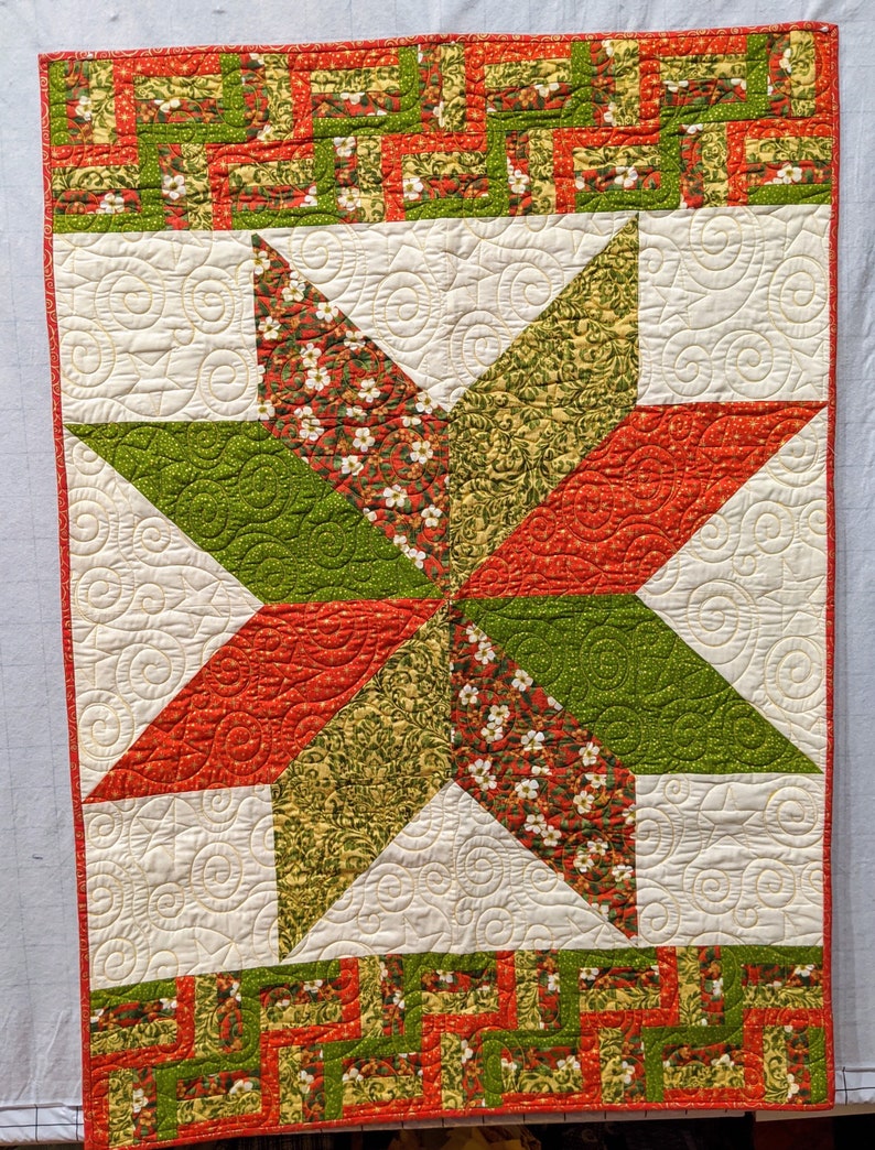 Christmas Star Quilted Wall Hanging Etsy