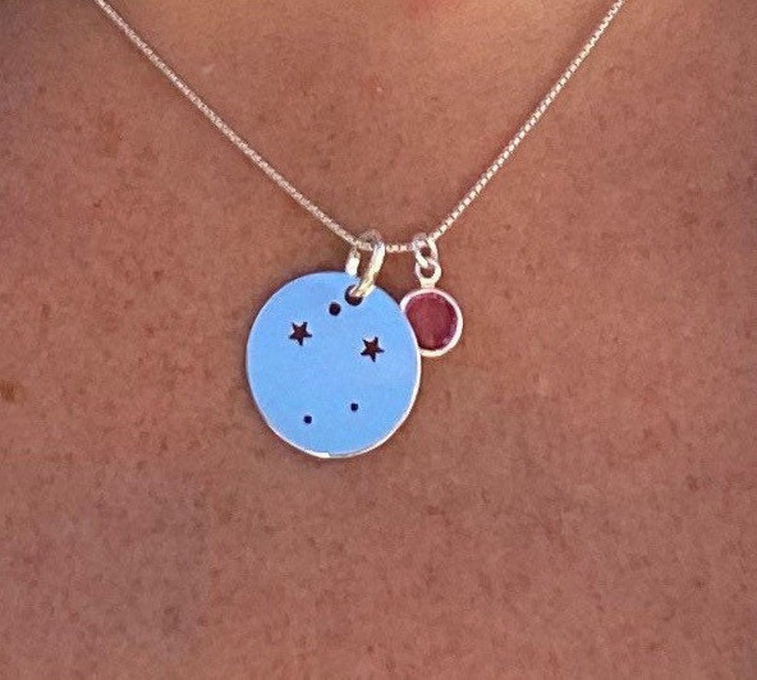 Libra Constellation Star Sign Necklace with Swarovski Birthstone Charm October Birthday Etsy