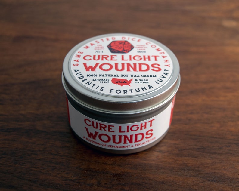 Cure Light Wounds Gaming Candle 8 oz. Soy Candle Geek Gift Etsy
