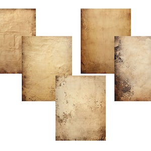 Papel antiguo vintage / Descarga instantánea e imprimible de páginas arcaicas y desgastadas / Paquete de imágenes JPG de 5x 8.5" x 11" a 300 DPI
