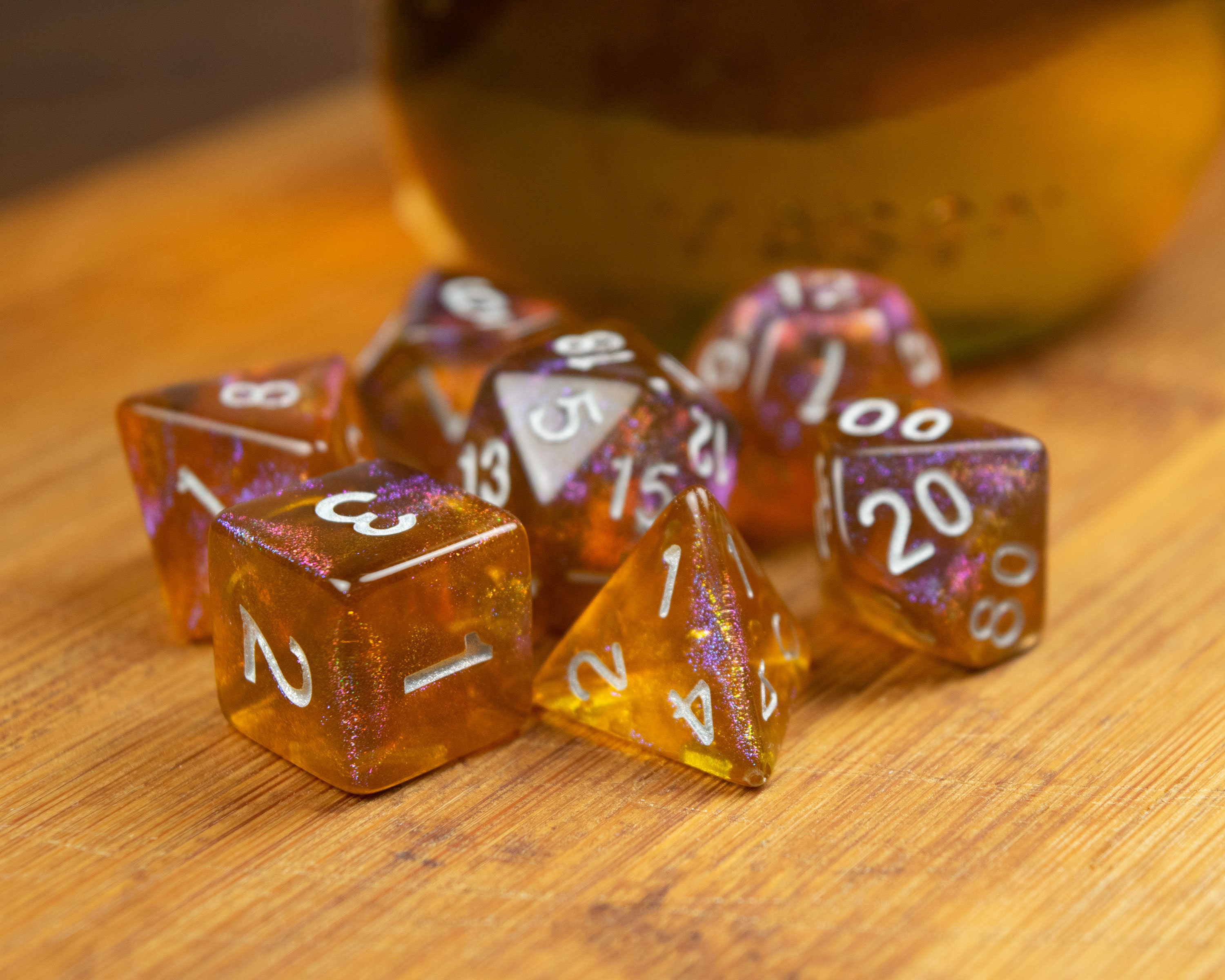 Feywild Honey Dice Set 7 Polyhedral Dice Dungeons and Etsy UK