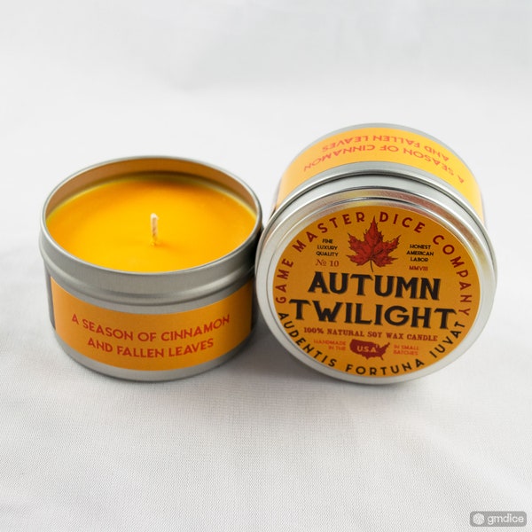 Autumn Twilight Gaming Candle | Soy Candle | Half Pint Candle | Hand Poured | Fall Candle | Autumn Candle | Book Candle | 8oz | 2oz