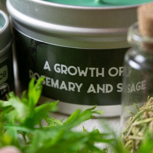 Druidic Herbs Gaming Candle | Geek Gift | RPG | Gamer | DND | Sage | Rosemary | Herbal | Pine | Druid | 20oz | 8oz | 2oz | Wax Melts image 5