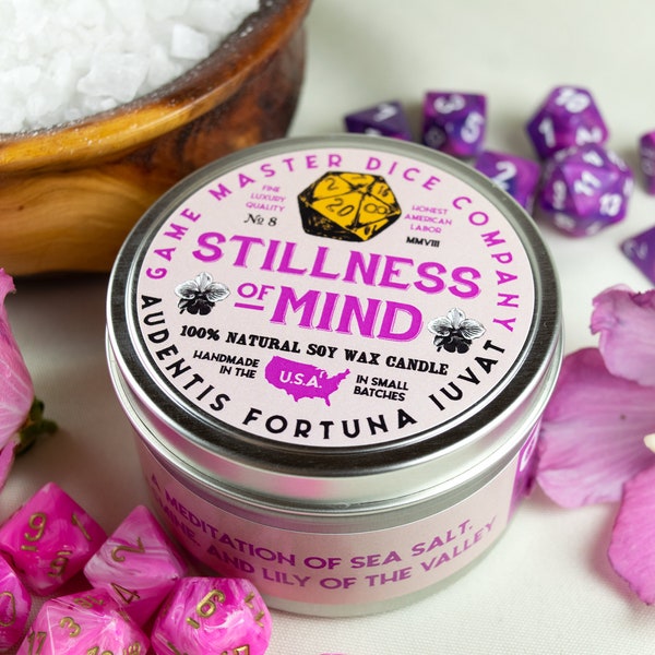 Stillness of Mind Gaming Candle | 8 oz. Soy Candle | Geek Gift | RPG | Gamer | DnD