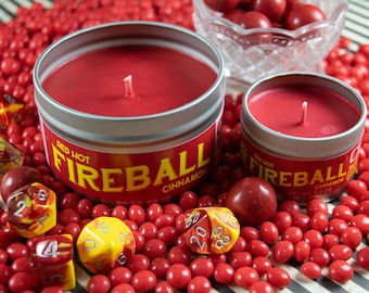 Fireball Gaming Candle | Soy Candle | Hand Poured | Wizard | Red Hot Cinnamon | Cinnamon Candle | DND | 20oz | 8oz | 2oz | Wax Melts