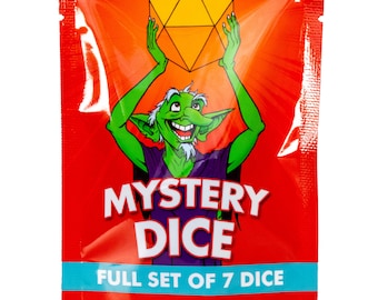 Mystery Dice Set | RPG Dice for Dungeons & Dragons | Random Dice Set | Tabletop Role Playing Games | DnD | 7-Piece Dice Set
