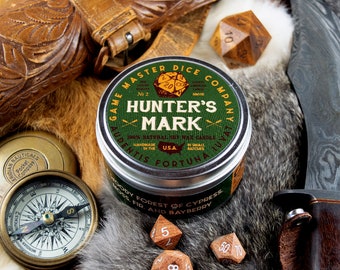 Hunter’s Mark Gaming Candle | Soy Candle | Geek Gift | RPG | Gamer | DND | Hunter Candle | Cypress | Bayberry | 20oz | 8oz | 2oz | Wax Melts