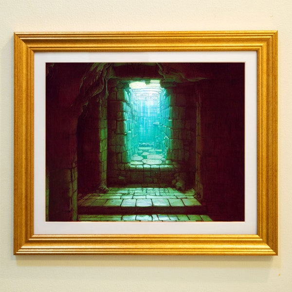 Gelatinous Cube in Dungeon | Fantasy Art Print | Giclée Painting by Kevin L. Owens