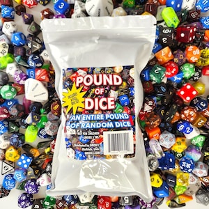 One Pound of Assorted Dice + One Set of RPG Dice | Random Dice Bag