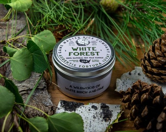 White Forest Gaming Candle | Geek Gift | RPG | Gamer | DND | White Birch | Pine | Forest | Ranger | Adventure | 20oz | 8oz | 2oz | Wax Melts