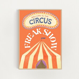 Circus Freak Show Wall Art, Digital Download