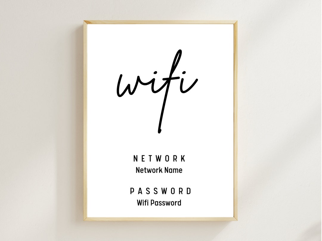 Wifi Password Sign Printable, Wifi Sign, Wifi Network, Wifi Password ...