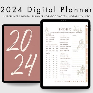 2024 Digital Planner, 2024 Portrait Planner, 2024 Planner, 2024 Dated Planner, Hyperlinked Digital Life Planner, GoodNotes 2024 Planner iPad