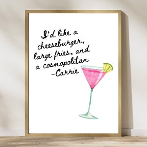 Cosmopolitan Wall Art, Sex and the City, Carrie Bradshaw, Cosmo, Digital Download