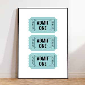 Admit One Wandkunst, Fair Ticket Printable, Ästhetische Trendige Kunst