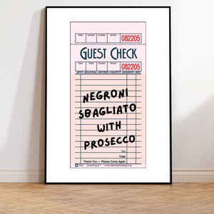 Negroni Sbagliato Wall Art Print, Bar Cart Art, Digital Download