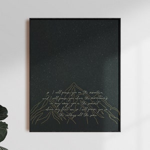 Cartel digital / Te elogiaré en la montaña / Hillsong United Lyric