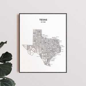 Texas | Flat State Maps | Digital Poster Download