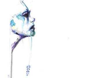 Lavender Tears Watercolor Print