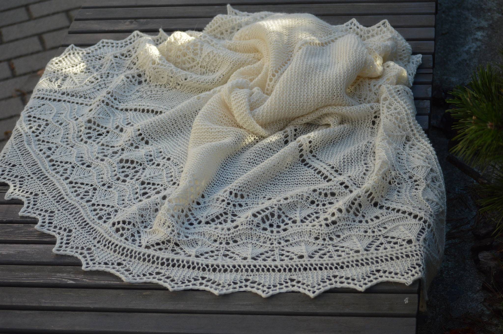 Beautiful Lace shawl Knit Christening shawl Baptism shawl Etsy