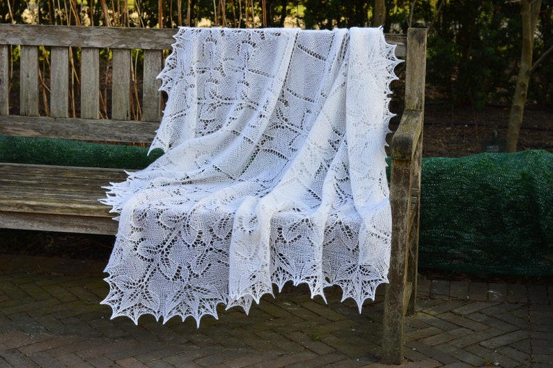 White Lace shawl Knit Christening shawl Baptism shawl Baby Etsy