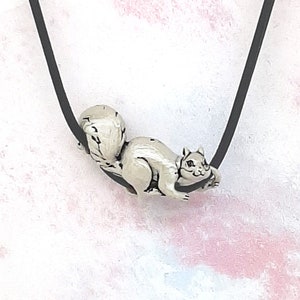 Squirrel Pendant Necklace - Sterling Silver - 3d sculpted animal necklace - Made in usa - recycled materials - *SHIPS JULY 21*