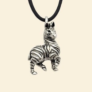 Zebra Halskette Zebra Anhänger Zebra Charme Geschenk für Tier Liebhaber Silber Platte Zebra Schmuck - SOFORT LIEFERBAR