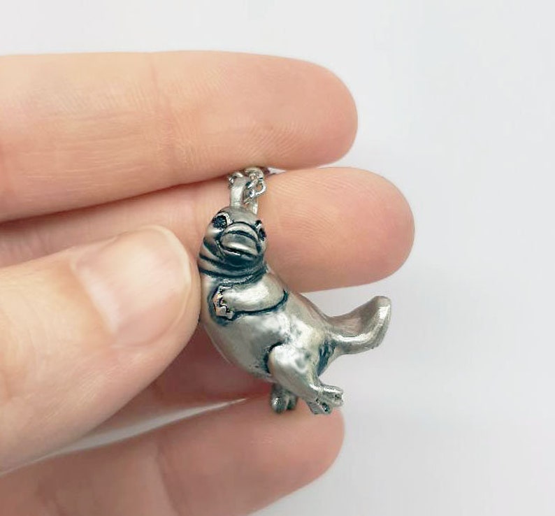 Benefits Animal Conservation White Bronze 3d Sculpted Made in USA Platypus Pendant Necklace 100/% Recycled Materials