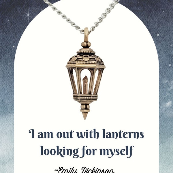 Lantern Pendant - I am out with lanterns looking for myself - Perfect Inspirational Gift - Bronze