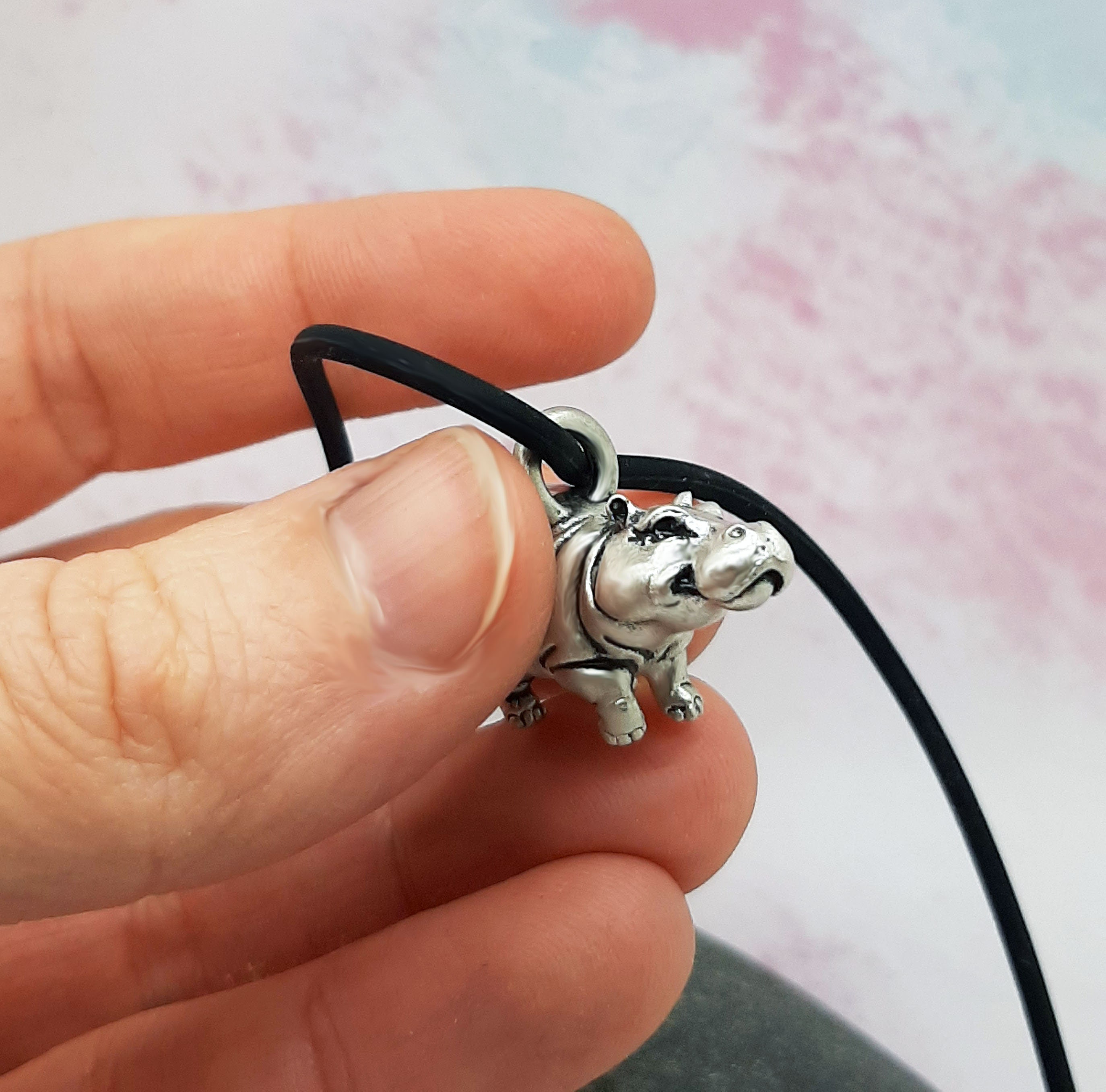 Glitter Swivel Hippo Charm main image 0