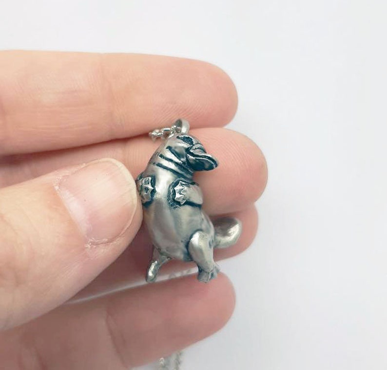 Benefits Animal Conservation White Bronze 3d Sculpted Made in USA Platypus Pendant Necklace 100/% Recycled Materials
