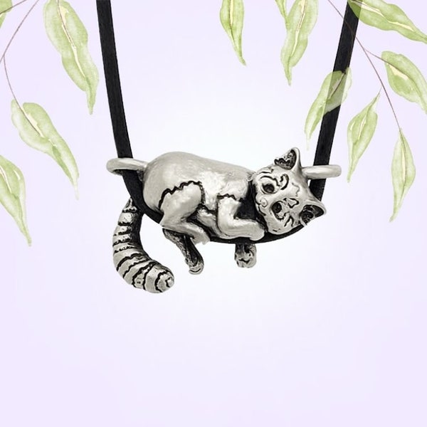 Red Panda Necklace Pendant - Sterling Silver - 1 inch long - Made in usa - 100% recycled metals