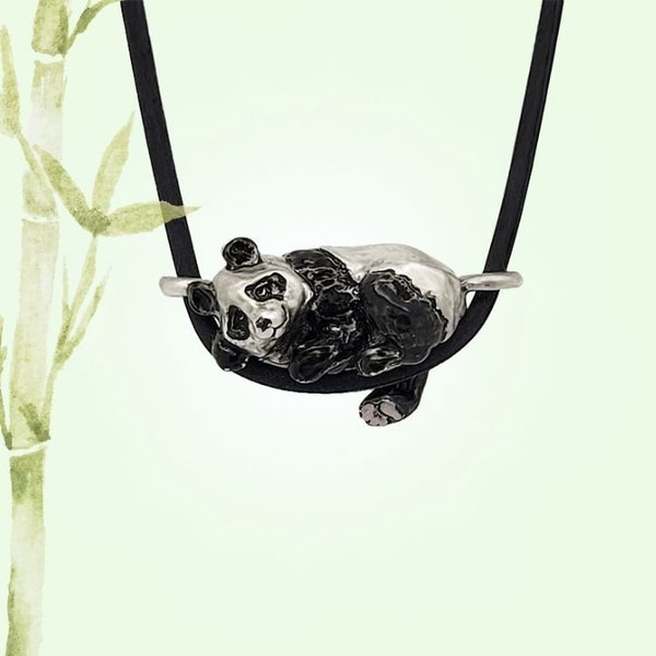 Panda Bear Pendant Necklace - Silver Plated Pewter - Panda Gift - Made in usa - Cute Animal Jewelry - READY TO SHIP